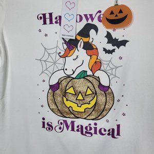 New Girls Self Esteem Shirt Long Sleeve Unicorn Halloween Size M Top White Comfy
